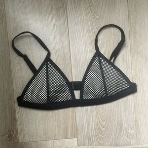 Triangl Black Mesh Bikini Top, XS